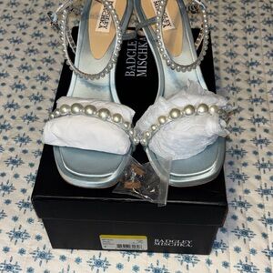 Badgley Mischka Light Blue Pearl Heels